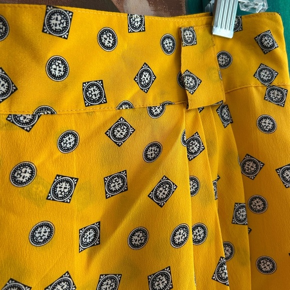 Jones New York High Waist Mustard Patterned Midi Skirt 12 Vintage - Picture 8 of 16